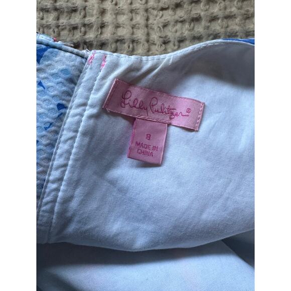 Lilly Pulitzer Mila Stretch Shift Dress Leied Back Print Size 8 euc - Picture 3 of 12